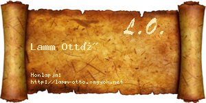 Lamm Ottó névjegykártya